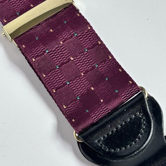 Trafalgar Suspenders Maroon Gold Grosgrain Lightweight Brass Made in England - Picture 8 of 8